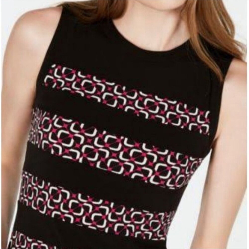 Michael kors womens mini dress sz medium deep Fuchsia round neck sleeveless new - Picture 8 of 16